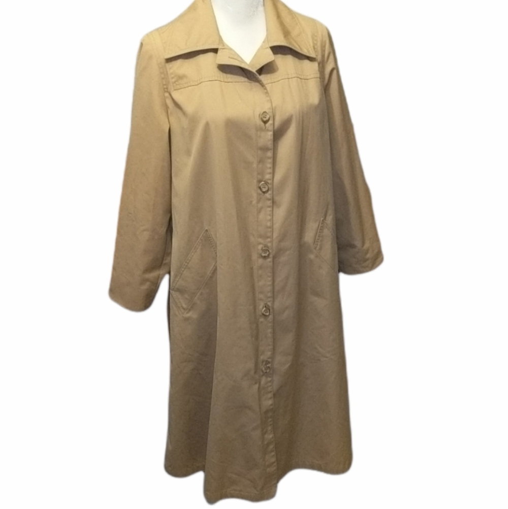 London Fog Dark Khaki Trench Coat (Long) sz 14.5